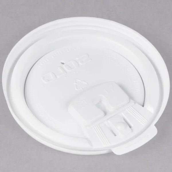8 oz. 白色塑料可掀平盖 - 1000/箱