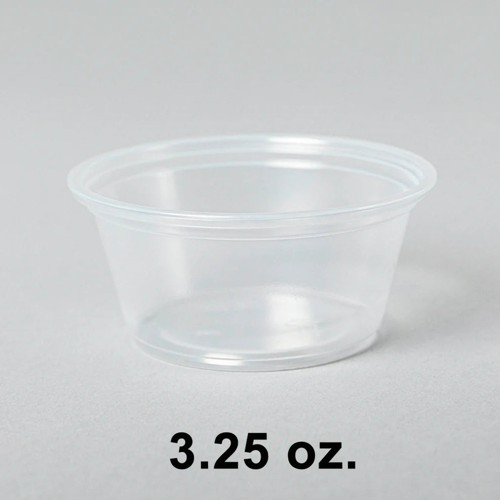 3.25 oz. 透明塑料酱料杯 - 2000/箱