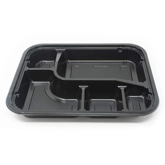 305 Black Plastic Bento Box - 252 Set