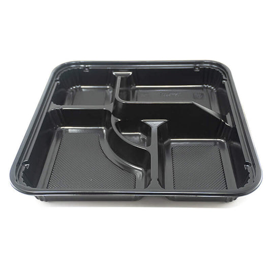 307 Black Plastic Bento Box - 100 Set