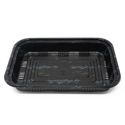 520/820 Black Plastic Lunch Box - 400 Set