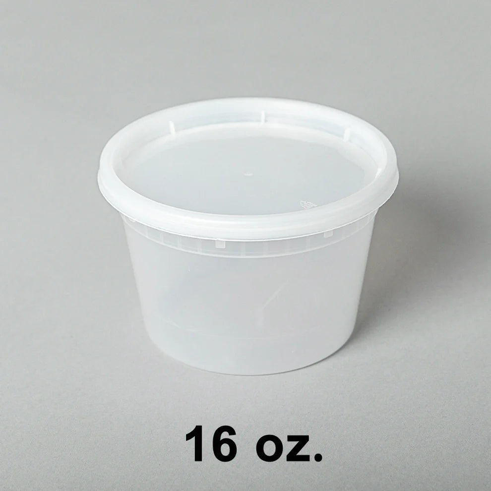 16 oz. 塑料汤罐 带盖 - 240套