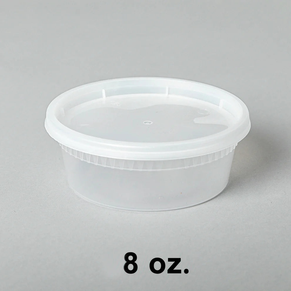 8 oz. 塑料汤罐 带盖 - 240套