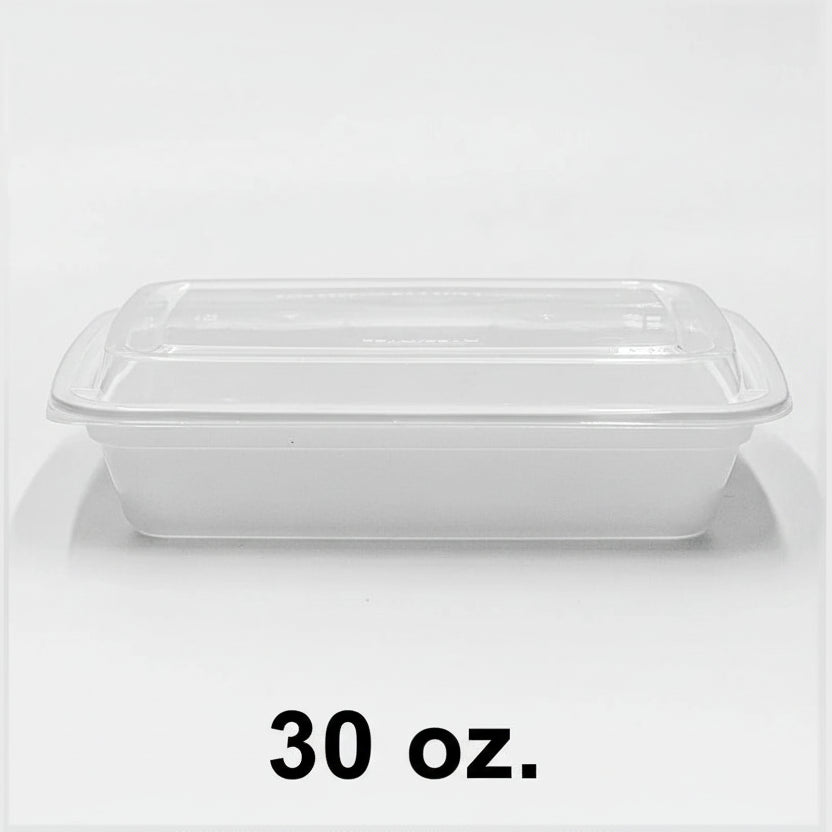 30 oz. 长方形塑料餐盒 带盖 - 150套