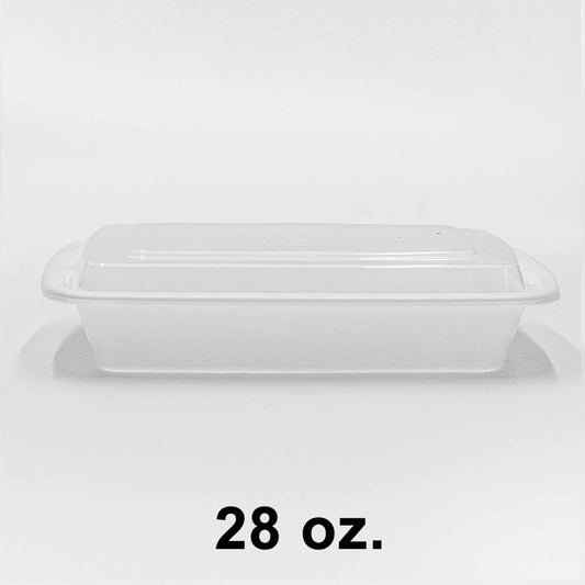 26 oz. Rectangular Plastic Container with Lids - 150 Set