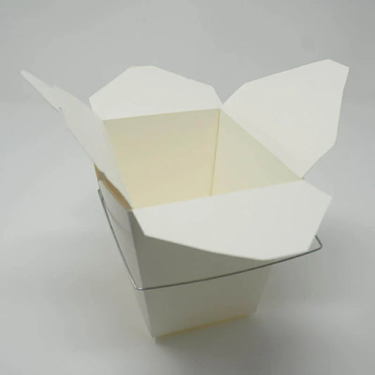 26 oz. White Paper Food Pail w/ Handle - 500/Case