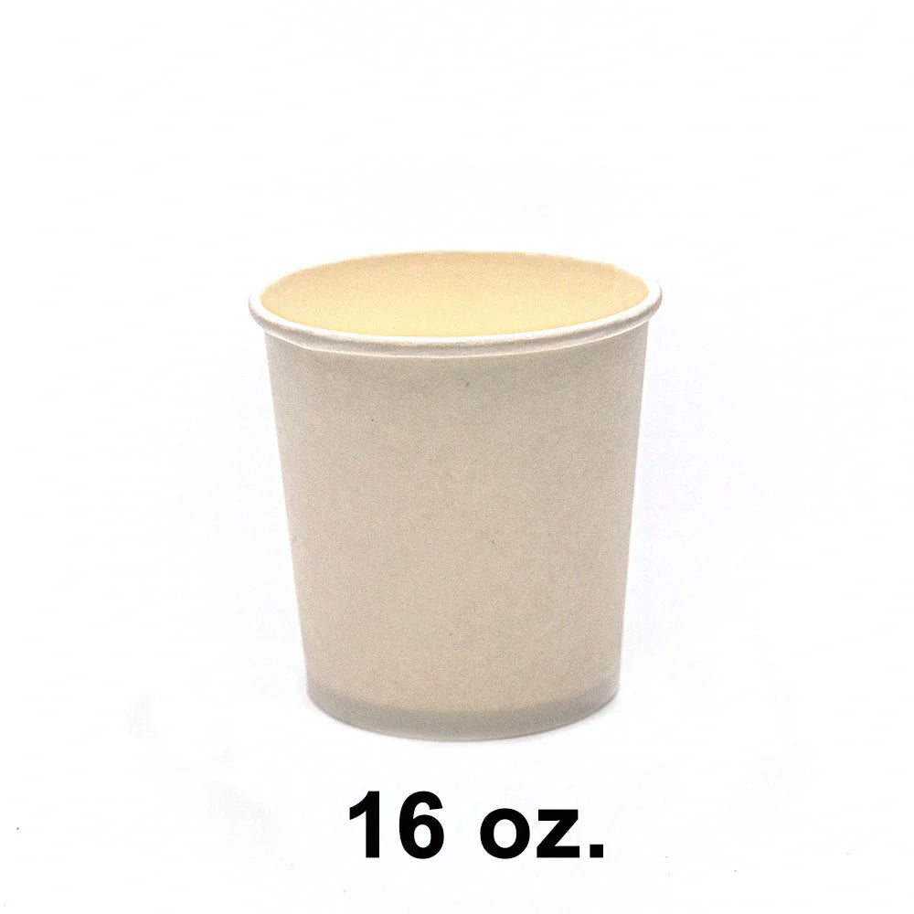 16 oz. 白色纸汤杯 - 500/箱