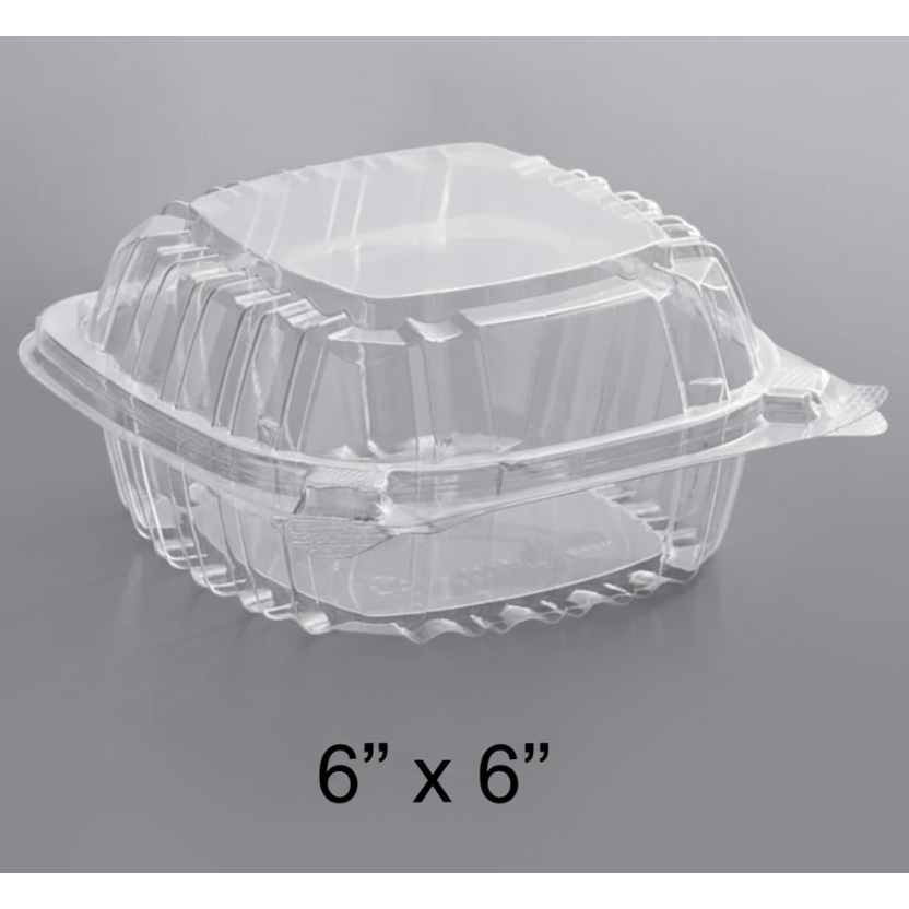 塑料连盖沙拉盒 6" x 6" (C57) - 500/箱
