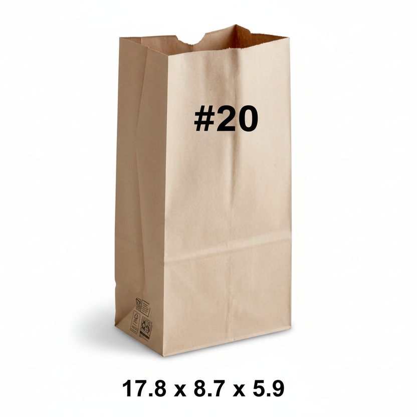 20磅棕色纸袋 加厚 - 400/箱
