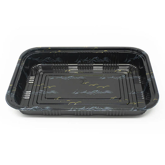 525/825 Black Plastic Lunch Box - 300 Set