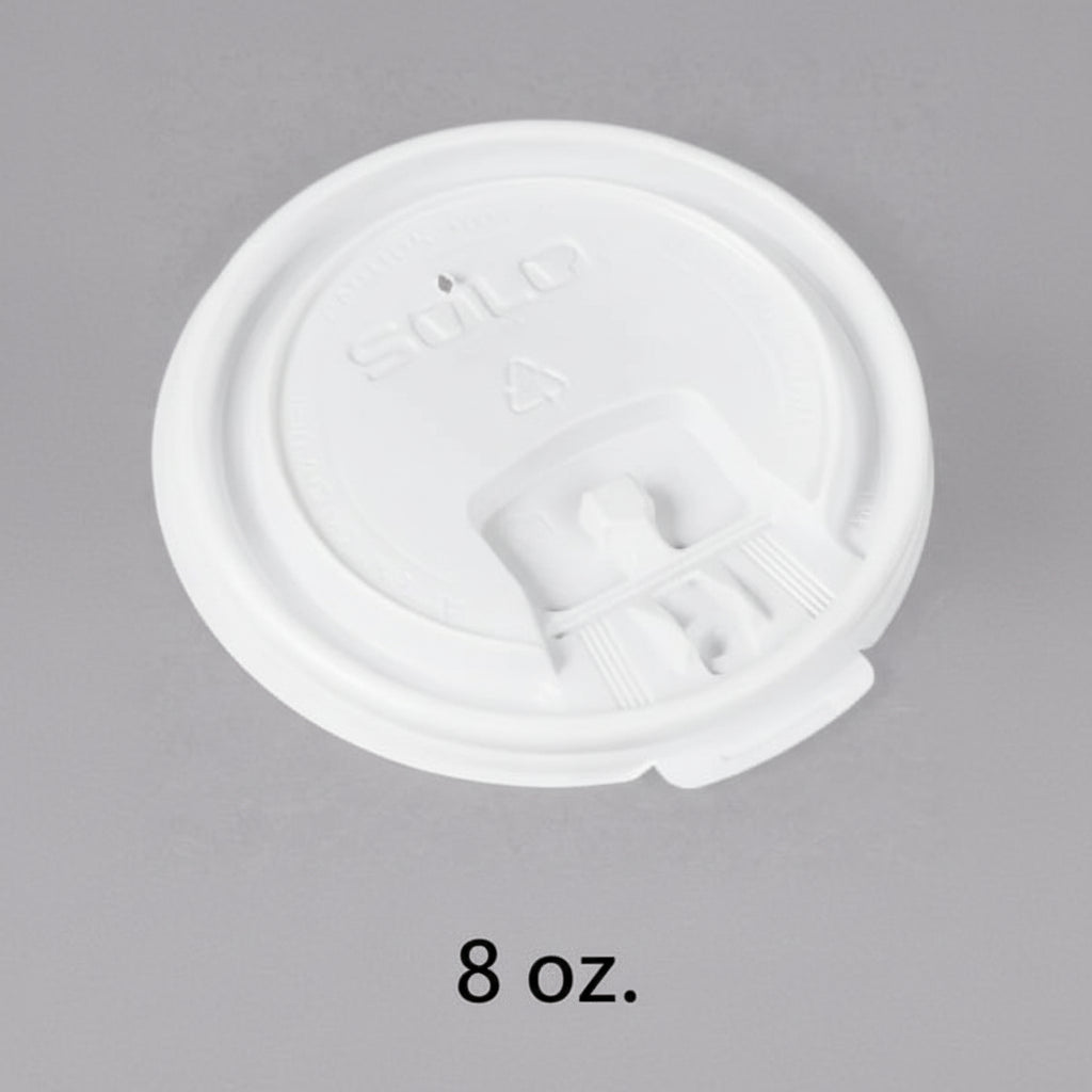 8 oz. 白色塑料可掀平盖 - 1000/箱