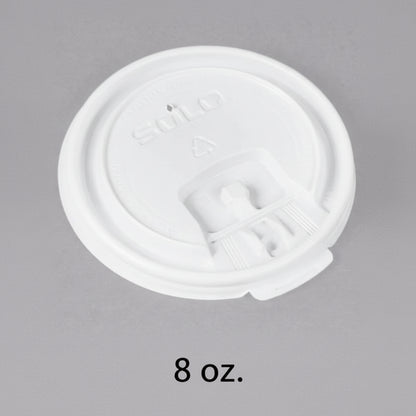 8 oz. 白色塑料可掀平盖 - 1000/箱