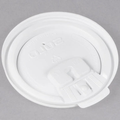 8 oz. 白色塑料可掀平盖 - 1000/箱