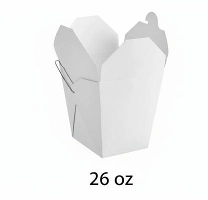 26 oz. 白色带提手纸饭盒 - 500/箱