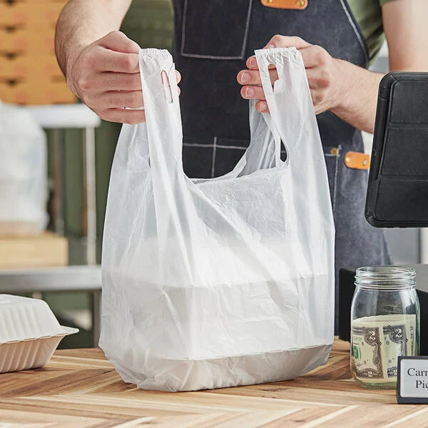 1/10 White Plastic Shopping Bag - 230