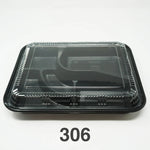 306 Black Plastic Bento Box - 200 Set