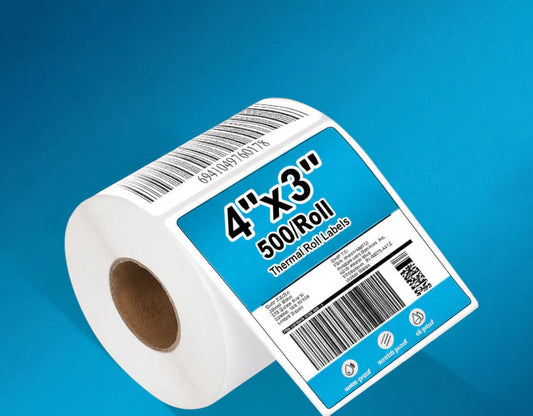 4" x 3" Thermal Roll Labels - 500 Labels/Roll, 22 Rolls/Case