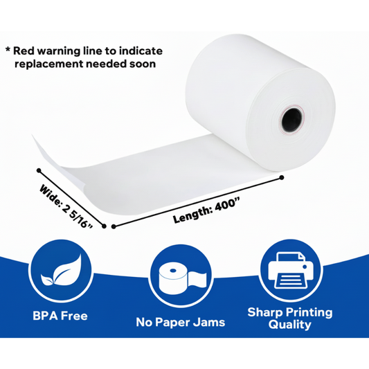 2 1/4" x 50' BPA Free Thermal Paper - 50 Rolls/Case