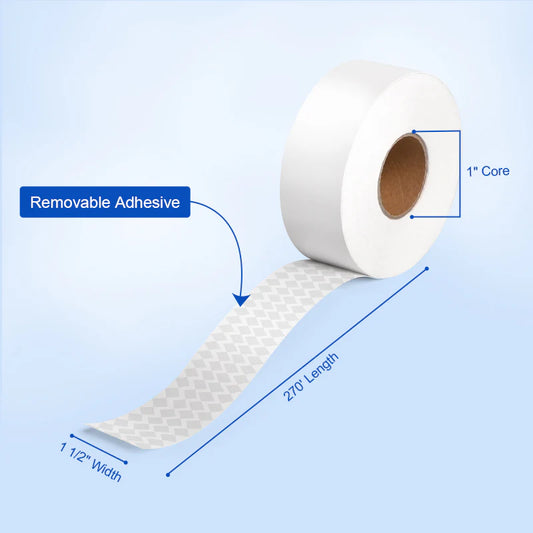 1 1/2“ x 270' Sticky Linerless Thermal Label Rolls - 12 Rolls/Case