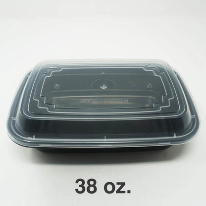 38 oz. 长方形塑料餐盒 带盖 - 150套