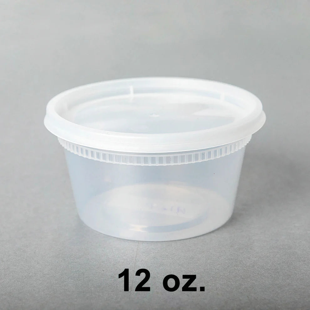 12 oz. Plastic Soup Container with Lids - 240 Set