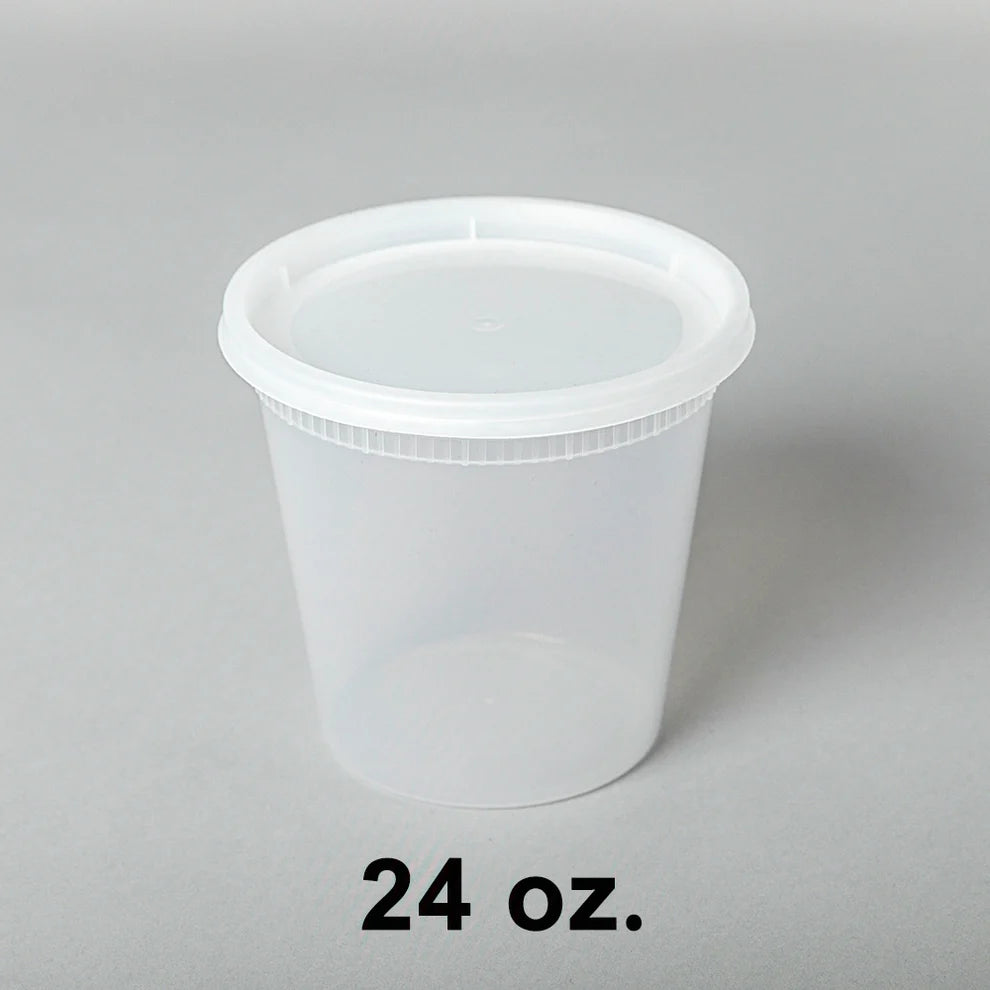 24 oz. Plastic Soup Container with Lids - 240 Set