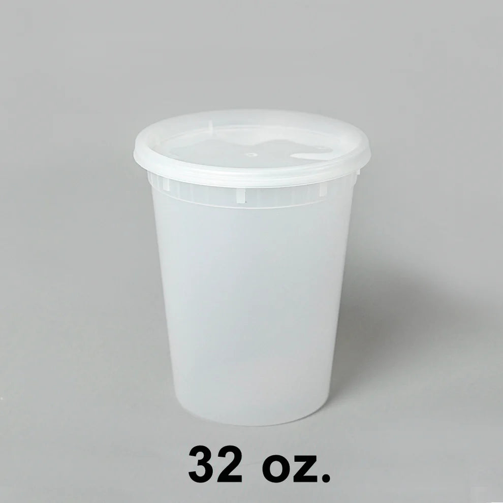 32 oz. Plastic Soup Container with Lids - 240 Set