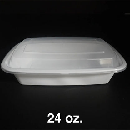 24 oz. 长方形塑料餐盒 带盖 - 150套