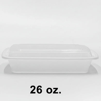 26 oz. 长方形塑料餐盒 带盖 - 150套