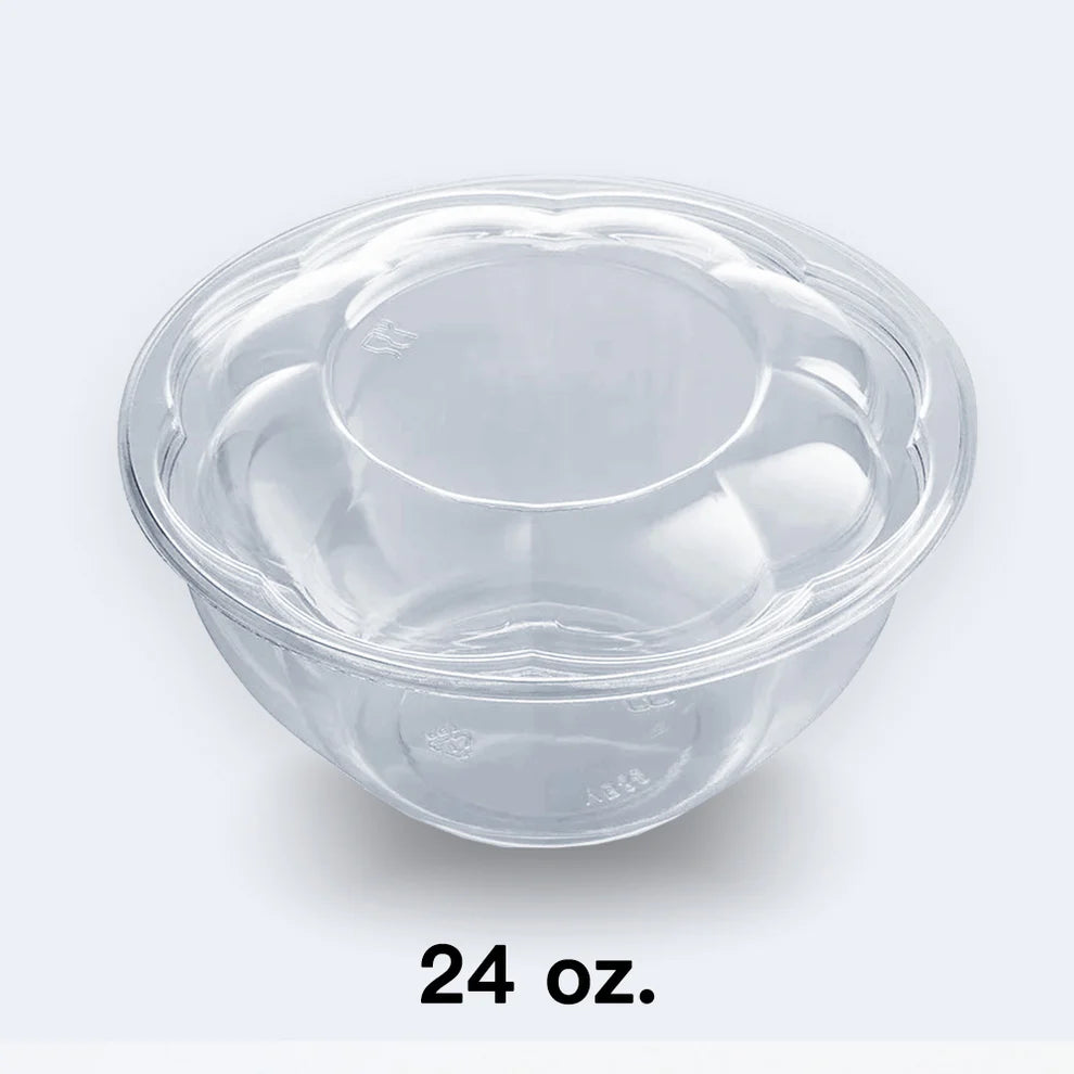 24 oz. Plastic Rose Bowl w/ Lids - 150 Set