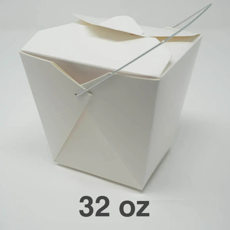 32 oz. 白色带提手纸饭盒 - 500/箱