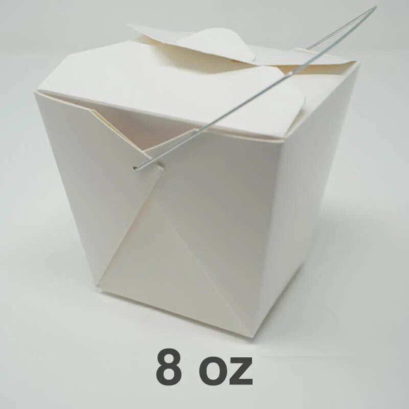 8 oz. 白色带提手纸饭盒 - 1000/箱