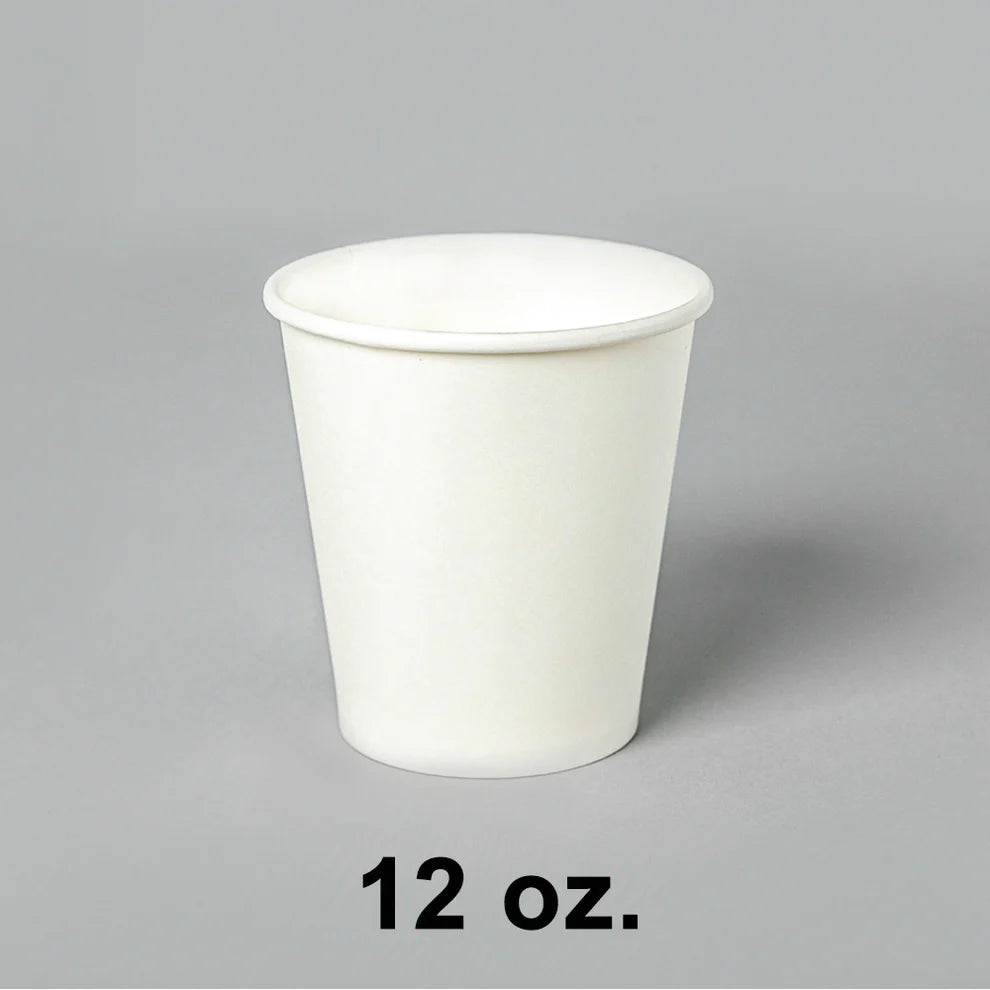 12 oz. 白色咖啡纸杯 - 1000/箱