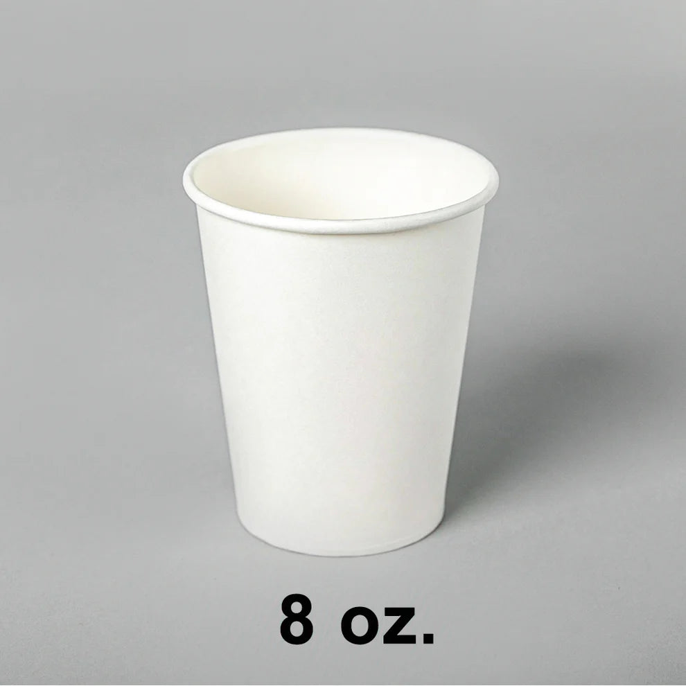 8 oz. 白色咖啡纸杯 - 1000/箱
