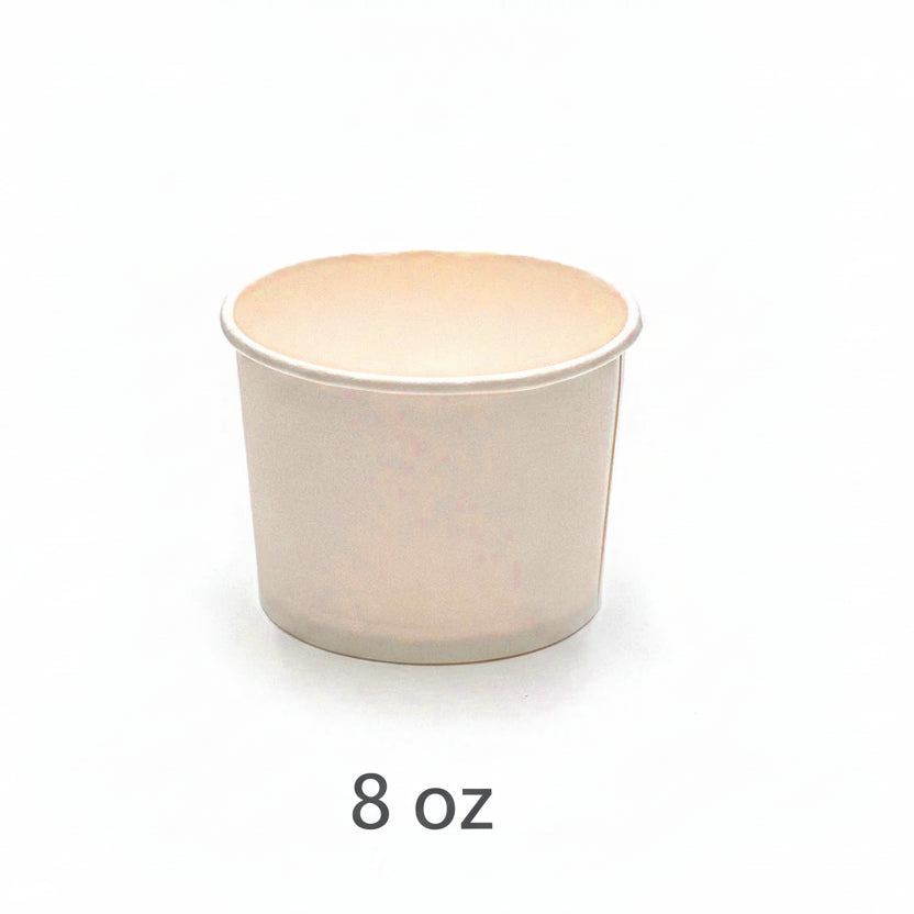 8 oz. 白色纸汤杯 - 500/箱