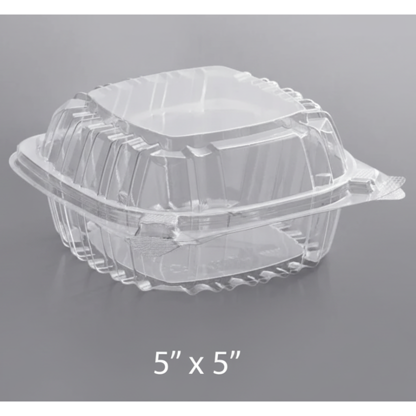 塑料连盖沙拉盒 5" x 5" (C53) - 500/箱