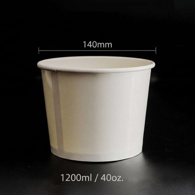 1200ml 140 白色纸碗 (40 oz.) - 300/箱