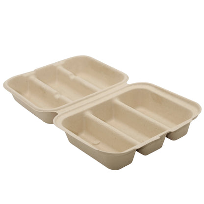三格taco甘蔗浆环保餐盒 - 300/箱