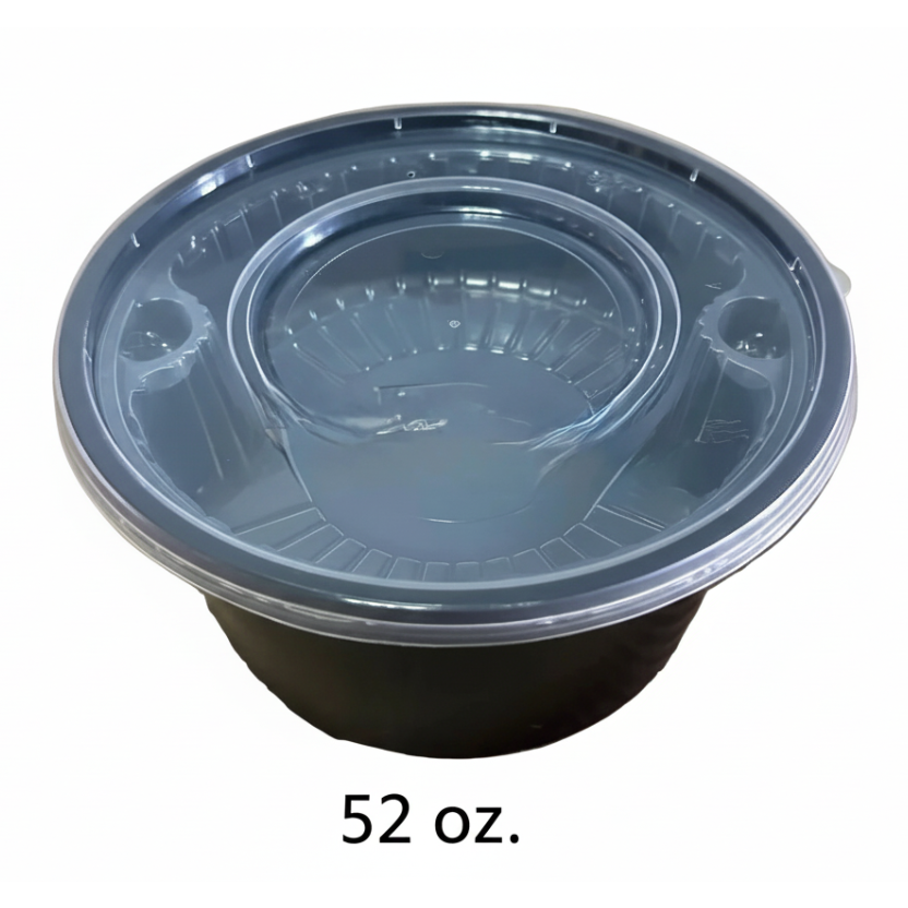 52 oz. 黑色塑料面碗 (带隔层) - 180套